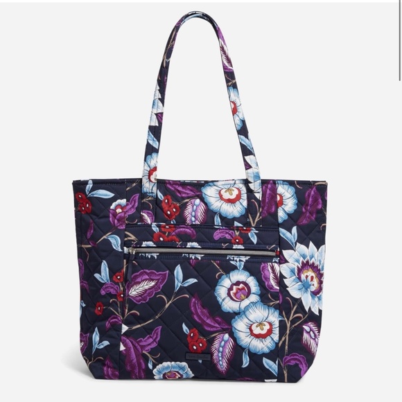Vera Bradley Handbags - Vera Bradley Large Vera Tote Bag Purse Navy Floral Spring Break